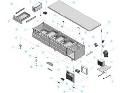 Masă frigorifică profesională PREMIUM PLUS - -2/+8 °C - 2400 mm - 435 L - 8 sertare - 8x GN 1/1