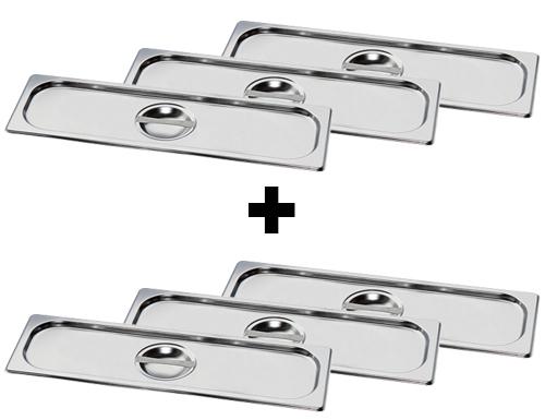 (6 Kusů) Víko GN z nerezové oceli 2/4