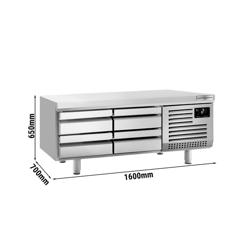 Gekoelde onderkast PREMIUM PLUS - -2/+8°C - 1600mm - 170 liter - 4 laden - 4x GN 1/1
