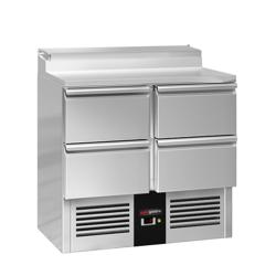 Commercial Refrigerated Prep Table Counter PREMIUM – 900 mm – 4-Drawer – 5× GN 1/6 – R600a (65 g)