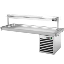 Drop-In Cold Plate - 2100mm - +2 to +8°C - 6x GN 1/1 - 700W - with glass sneeze guard