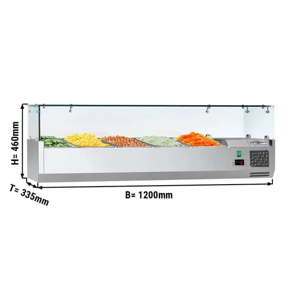 Vitrina rece ECO - 1,2 x 0,34 m - pentru 5x containere GN 1/4 