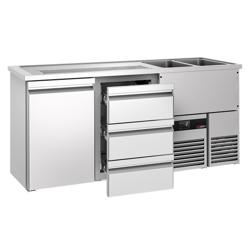 منضدة البار PREMIUM - 1950x700mm - 1 باب للعربات الحرارية & 3 أدراج