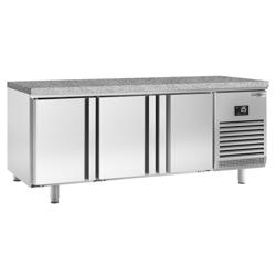 Bakkerij koelwerkbank PREMIUM PLUS - 2185x800mm - 610 liter - met 6 deuren - doorgeefmodel - granieten werkblad