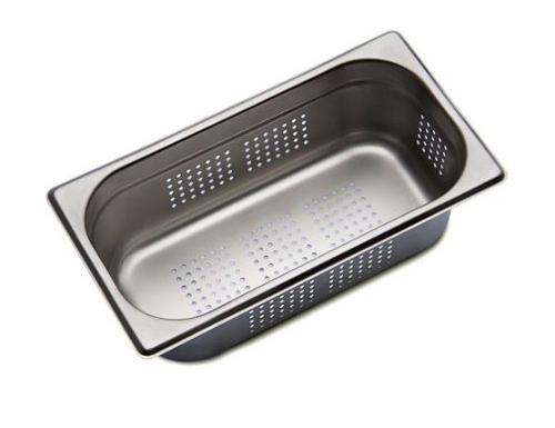 Conteneur GN 1/3 en acier inoxydable - perforé - Hauteur : 100 mm