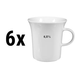 (6 Stück) SELTMANN WEIDEN | Milchkaffeetasse Kelch - 0,37 Liter - Weiß/Uni