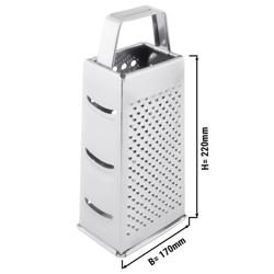 Box Grater HEAVY DUTY - Height: 220mm - 4 Sided - Stainless Steel