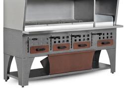 Wand-houtskoolgrill - 2150x750x2350mm - RVS