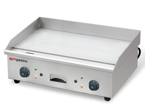 Plancha électrique - plaque acier - 2 zones - 4,30 kW - Lisse - Surface de cuisson : 720x410mm