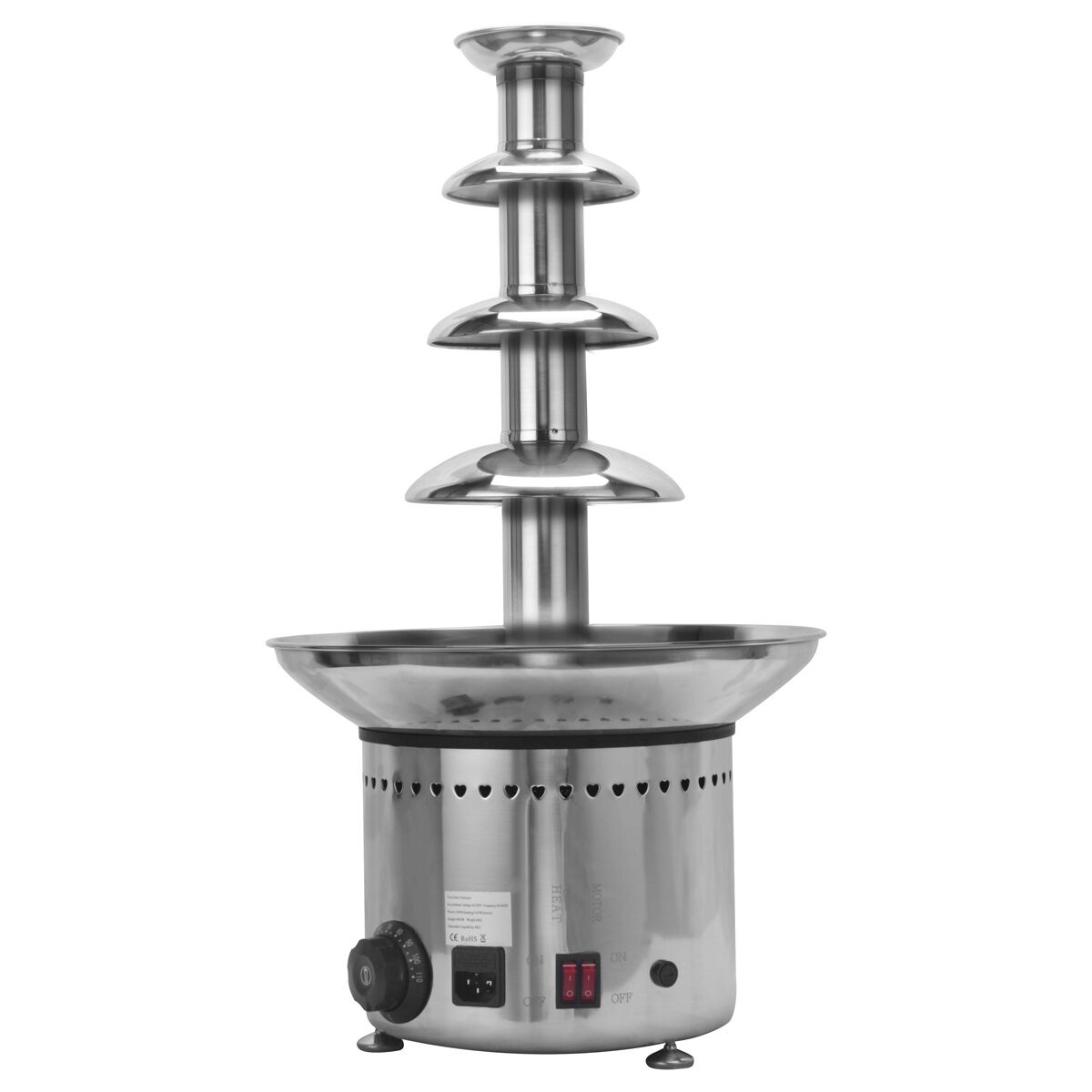 Fontaine à chocolat PROFESSIONNELLE - Inox - 4 étages - Capacité 5kg - Hauteur 600mm - 230W