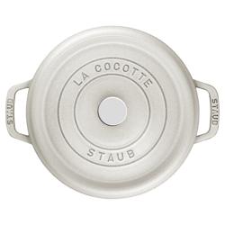 STAUB | Cocotte Round Enamelled Cast Iron Casserole Dish – Ø 180 mm – White Truffle