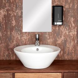 AIR-WOLF | Distributore di sapone e disinfettante con pulsante - 800 ml - Acciaio inox - Nero