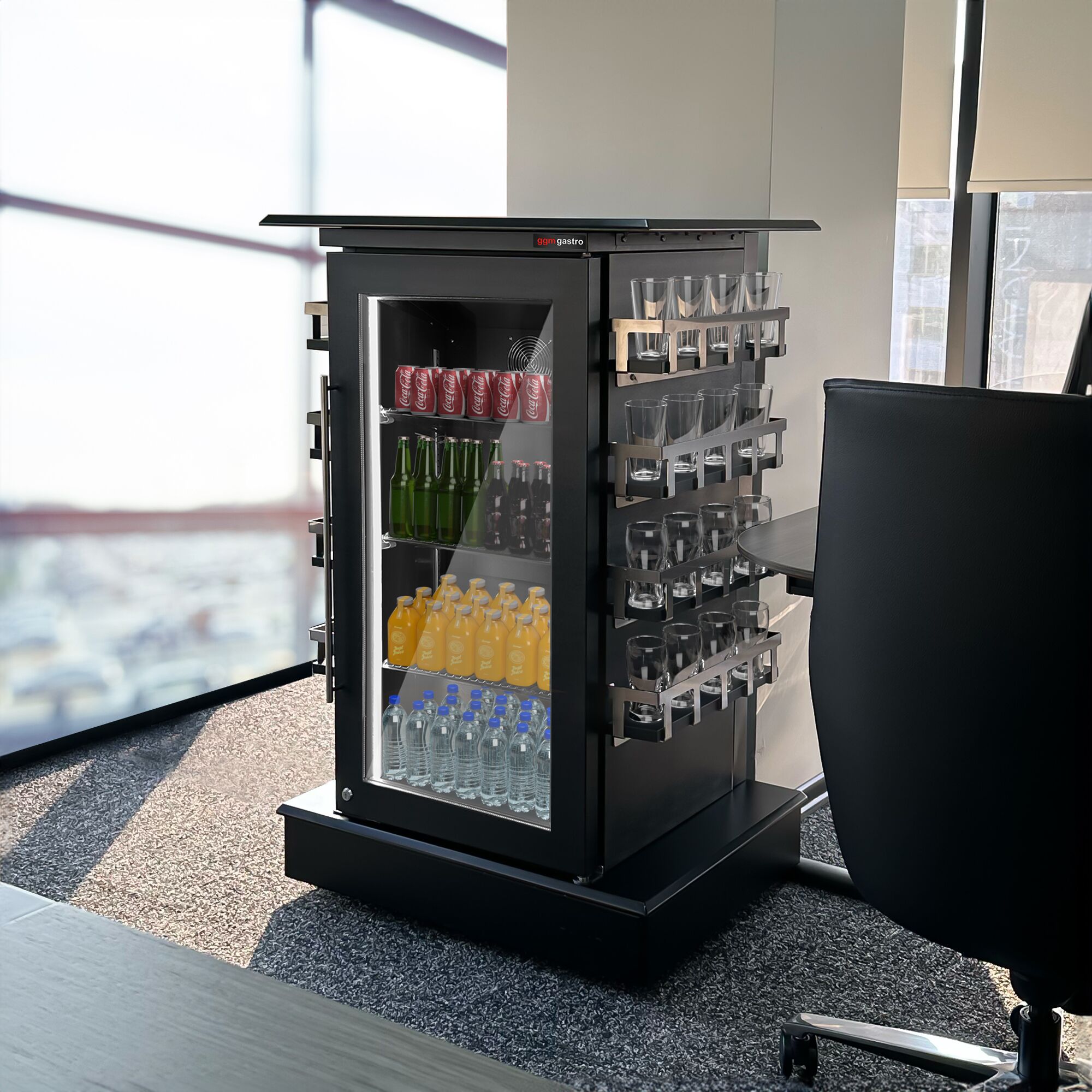 Minibar vitré - 820mm - 110 L - 1 porte vitrée - éclairage LED - affichage digital de la température - +2 à +12 °C