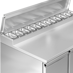  میز آماده سازی کوچک پریمیوم - 1368 میلیمتر - 6 8xGN1/6 کشو - برای