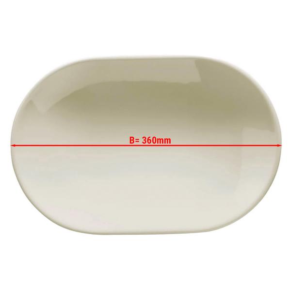 (4 pièces) TEOS - Plat / Assiette à Döner - Ovale - 360 mm - Crème