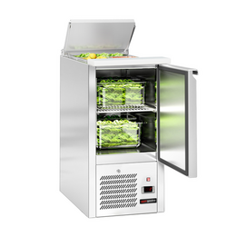 Saladette ECO - 450mm - 1 deur - met invoer voor 1x GN 1/1 & Roestvrijstalen deksel