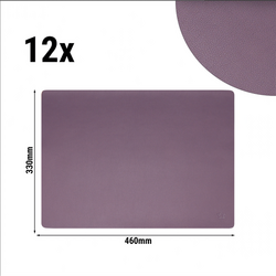 (12 stuks) Placemats James - in elegante lederlook - 33 x 46 cm - Aubergine