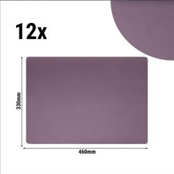 (12 uds) Mantel individual [de PVC y poliéster] [James]  - acabado símil piel - 33x46cm - Aubergine