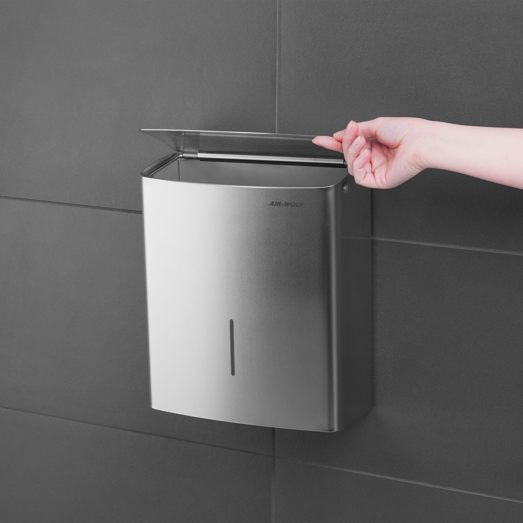 AIR-WOLF | Poubelle hygiénique - 10L -  inox