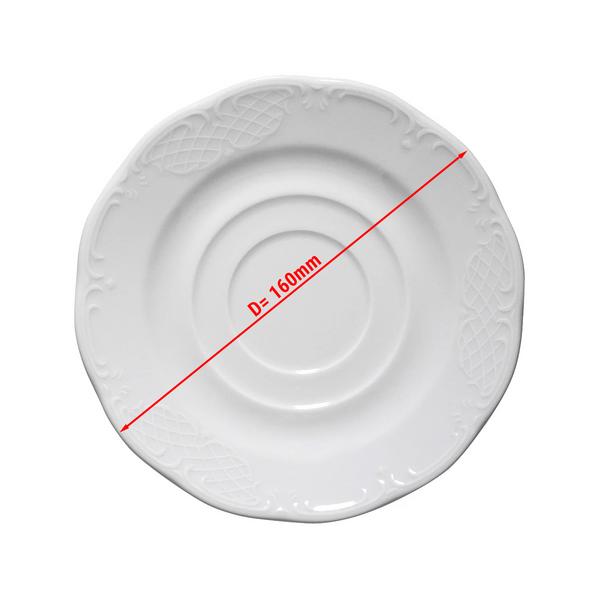 (6 pcs) CLASSICO - Cappuccino saucers - Ø160mm - White