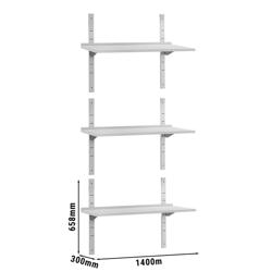Półka ścienna PREMIUM - 1400x300mm - z 3 poziomami