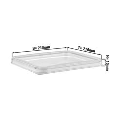 Deksel (voor voedselcontainer) - kunststof - 185x186x13mm - Clear - passend voor SBGP1 & SBGP3