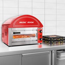 Mini pećnica za pizzu – električna - 530x430 mm - 1 x 34 cm - za Ø 34 cm pizzu - do 280 °C - Mehaničko - crna