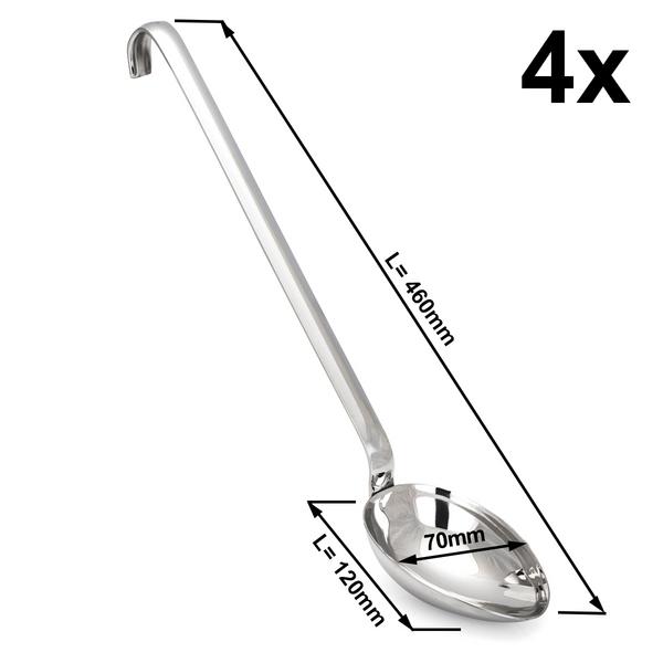 (4 قطع) مغرفة تقديم - طول 460 mm - ستانلس ستيل