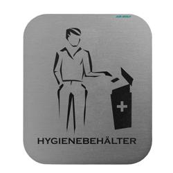 AIR-WOLF | Plaque de porte "Récipient hygiénique" - autocollant - inox 
