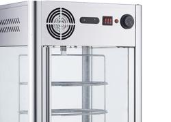 Warmhaltevitrine - 470mm - 1,2 kW - mit 4 Ebenen - Edelstahl