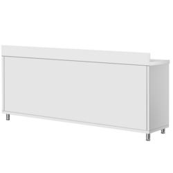 Paslanmaz Çelik Dolaplı Çalışma Tezgahı ECO -2000x600mm  - Sürgü Kapılı ve Sırtlı