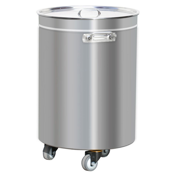 Cubo de basura de acero inoxidable - 50 litros - con tapa elevadora