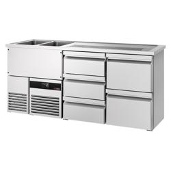 Banco spillatura birra PREMIUM - 1950x700mm - 5 cassetti