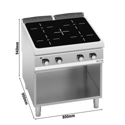 Golvmodell Elspis med glaskeramikhäll - PAOLO 900 - 800x900x940 mm - 16 kW - 4 värmezoner