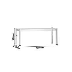 Estante para expositor PREMIUM - 1,2 m - com 1 andar 0,4 m de altura