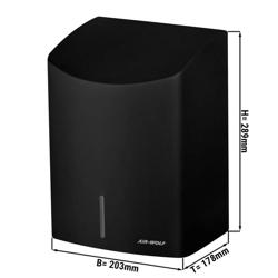 (2 stuks) AIR-WOLF | Handdroger met infraroodsensor - RVS Mat zwart