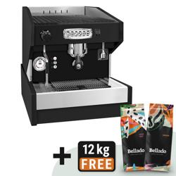 Cafetera / máquina de espresso compacta PROFESIONAL "Eminence" - 1 grupos - con pantalla digital - Sistema de preinfusión & 1 varilla de vapor - Negro