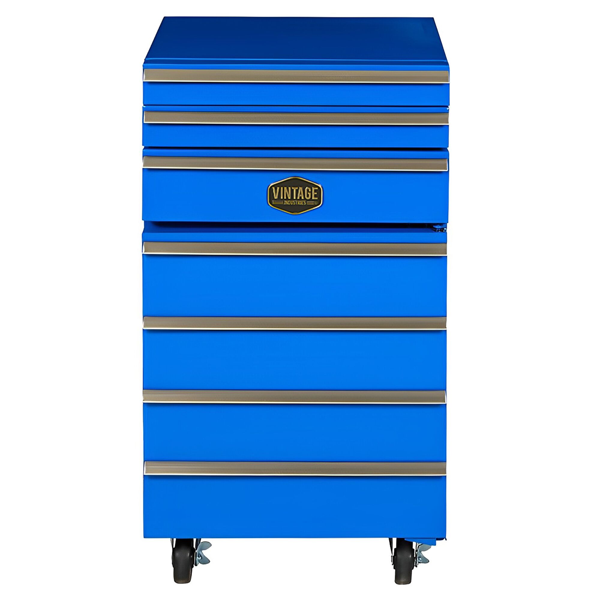 GASTRO-COOL | Armoire réfrigérée positive en acier inoxydable « Werkstattwagen » - 50 L - avec 1 porte - Roulettes - Bleue