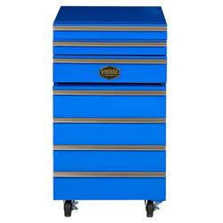 GASTRO-COOL | Upright Fridge Stainless steel “Werkstattwagen” - 50L - with 1 door - On castors - Blue