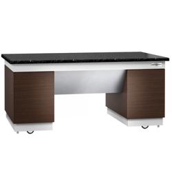 Ουδέτερο ερμάριο - 2000x1000x900 mm - τροχήλατο - με 4 πόρτες soft‑close - επιφάνεια εργασίας από μαύρο γρανίτη