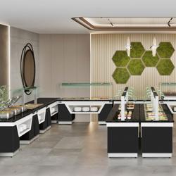 Banco per Buffet caldo BELFAST - 1600mm - con bagnomaria e rotelle - per 4x GN 1/1