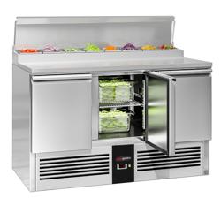 Zubereitungstisch Mini PREMIUM - 1370mm - für 8x GN 1/6 - 3 Türen