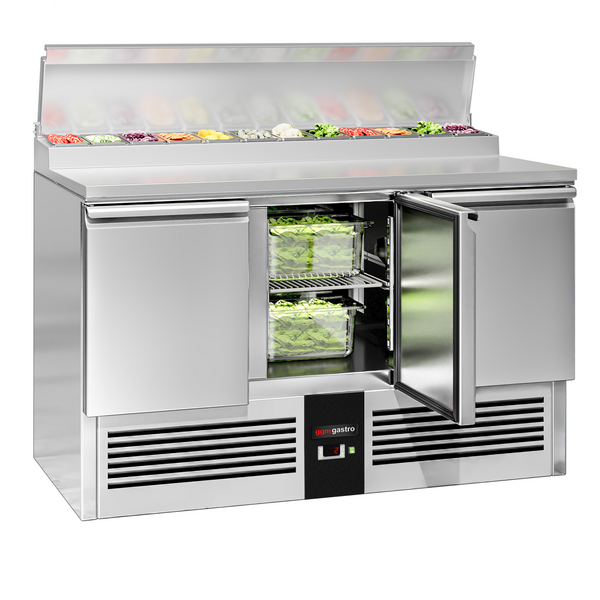 Saladette / mesa de preparação PREMIUM - 1,37 x 0,7 m - com 3 portas