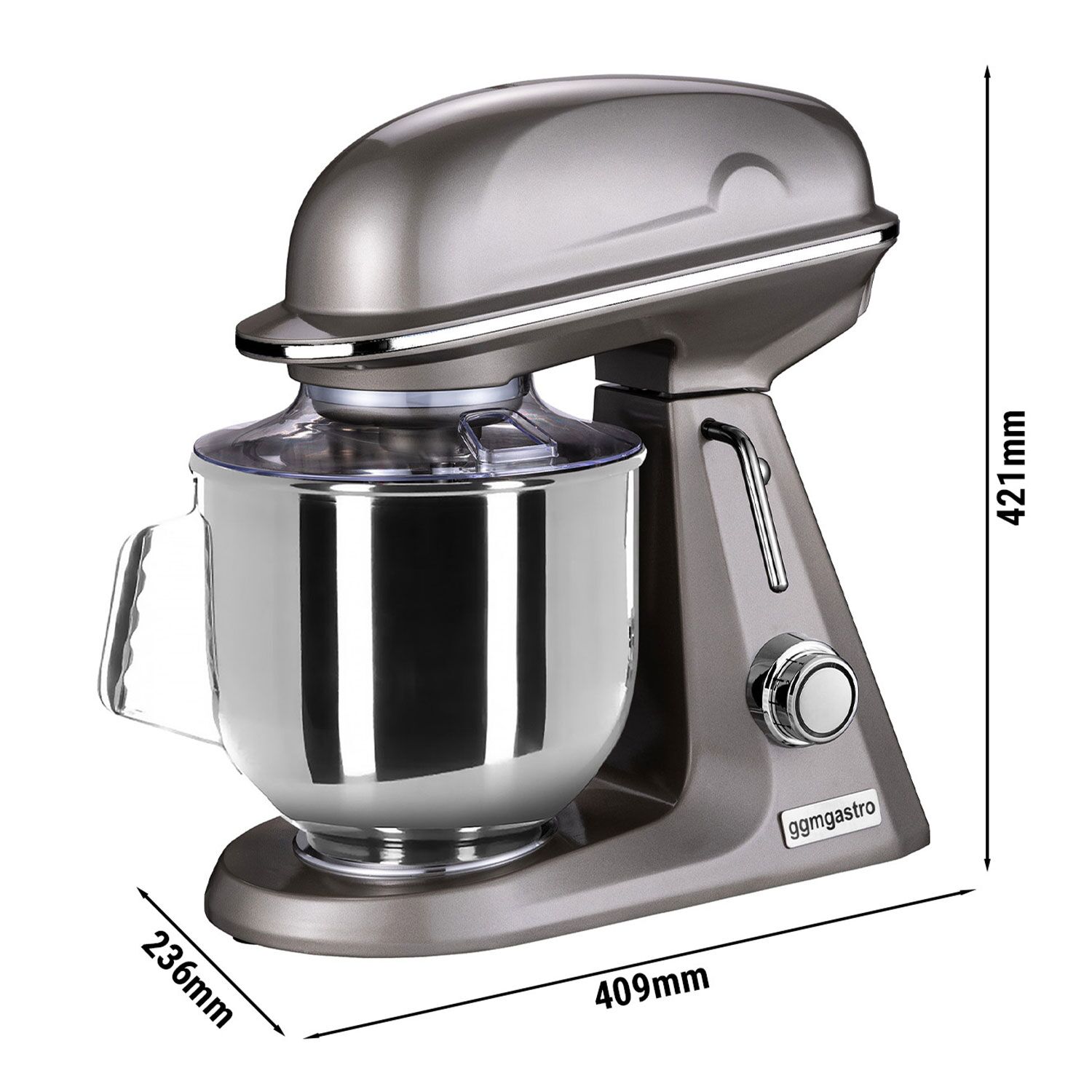 Batteur-mélangeur planétaire professionnel - 7L - 350W - incl. 3 outils - Graugold
