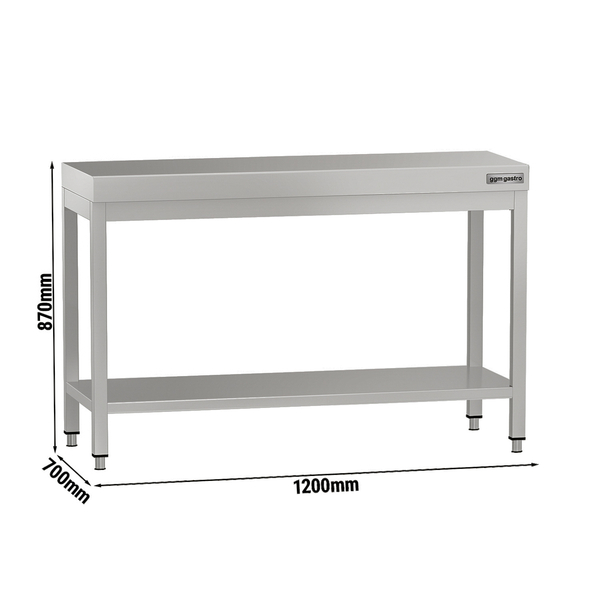 Inox Blat de lucru ECO - 1,2 m - cu polita