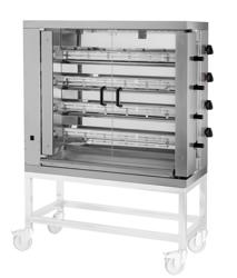 Gaz Rôtissoire à poulets Verticale - 4 broches - 21kW - avec jusqu’à 24 poulets