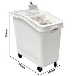 Vozík na mouku - přísady - 100 L - polypropylen - posuvný