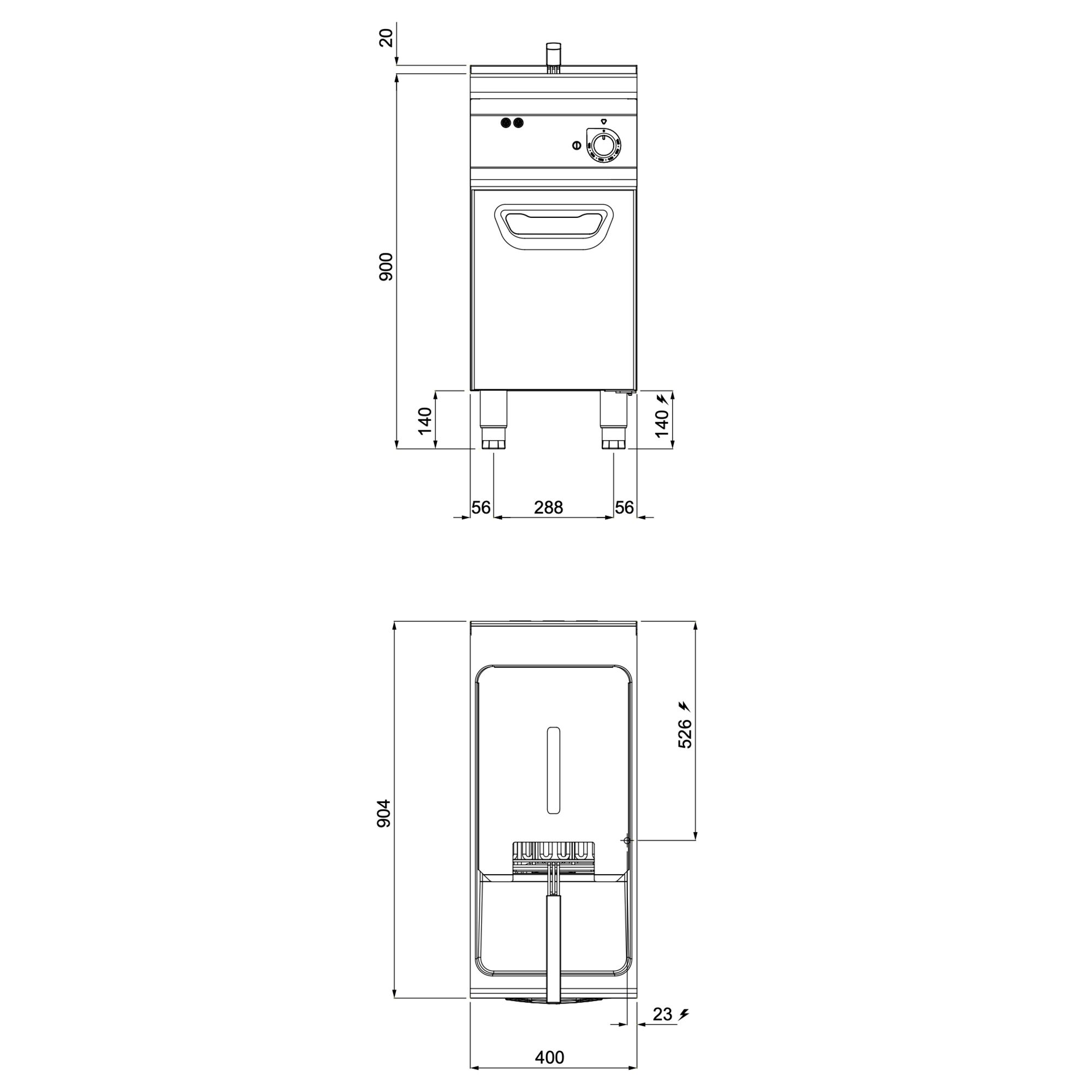 Friteuse électrique – 22 litres – 22 kW
