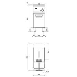 Elektrische friteuse - 22 liter - 22 kW - mechanische bediening