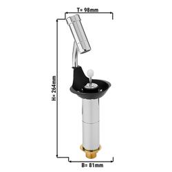 Sprcha na zmrzlinový porcovač - WATERSTOP - 81x98x264 mm - s integrovaný regulátor proudu vody & automatické zastavení vody & zábrana zpětného toku vody & robustní konstrukce & elegantní design & snadné čištění - vč. siebteller